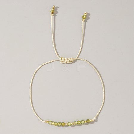 Natural Birthstone Braided Bead Bracelets for Women VA8051-8-1