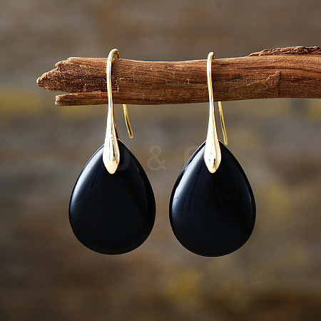 Teardrop Brass Dangle Earrings FS-WGF2982-19-1