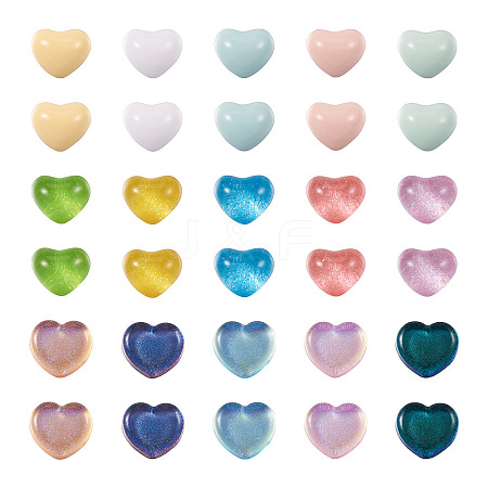 60Pcs 15 Style Transparent and Opaque Resin Cabochons CRES-CD0001-06-1