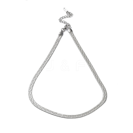 304 Stainless Steel Herringbone Chain Necklace NJEW-D045-11P-1
