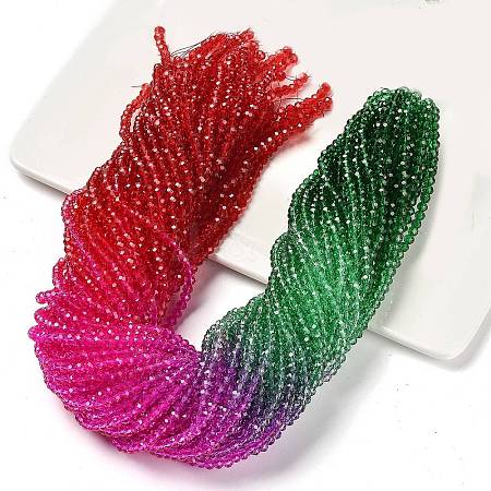 Transparent Painted Glass Beads Strands DGLA-A034-T4mm-A24-1