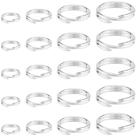 24Pcs 4 Styles 925 Sterling Silver Split Jump Rings STER-SC0001-43-1