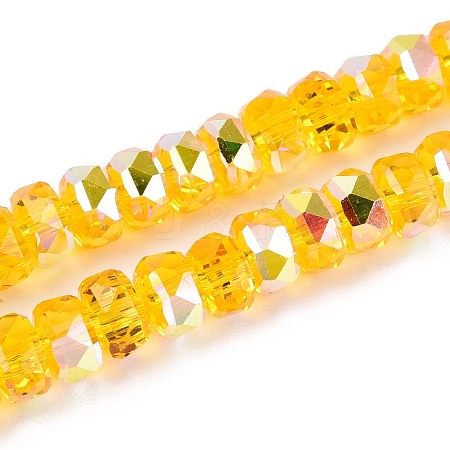 Electroplate Transparent Glass Beads Strands EGLA-N022-05B-C02-1