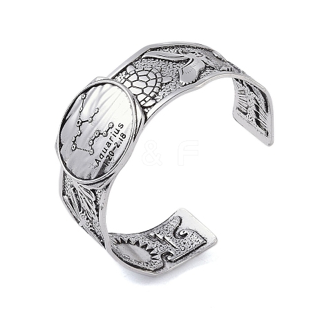 Constellation Alloy Open Cuff Bangles for Women Men LS-BJEW-C064-01AS-02-1