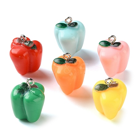 10Pcs Opaque Resin Imitation Vegetable Pendants RE-CBADB2B-11-1