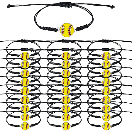 48Pcs Baseball Alloy Link Bracelets BJEW-GO0001-21-1