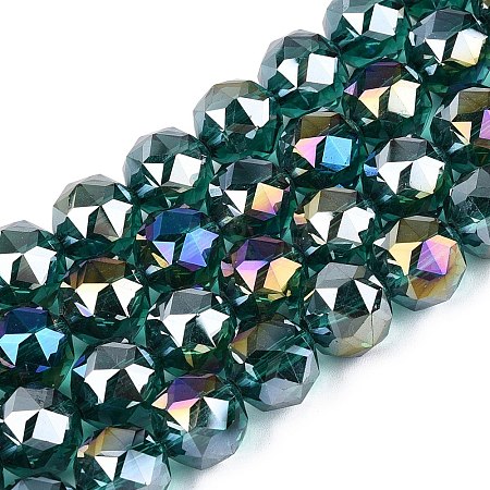 Electroplate Transparent Glass Beads Strands EGLA-ZX001-03A-01-1