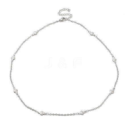 Non-Tarnish 304 Stainless Steel Mushroom Link Chain Necklace NJEW-K249-03P-1