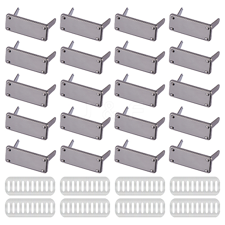20Pcs Zinc Alloy Rectangle Bag Decorative Clasps PURS-FH0001-14B-1