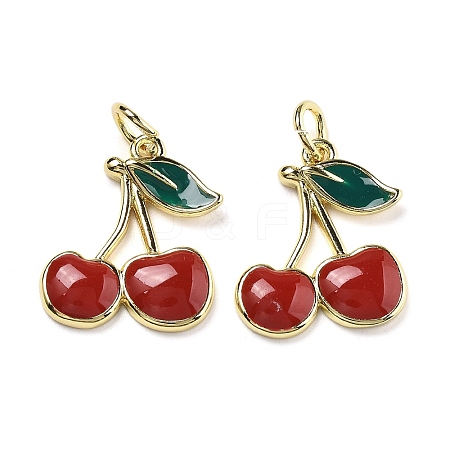 Brass Enamel Pendants KK-U060-30G-1