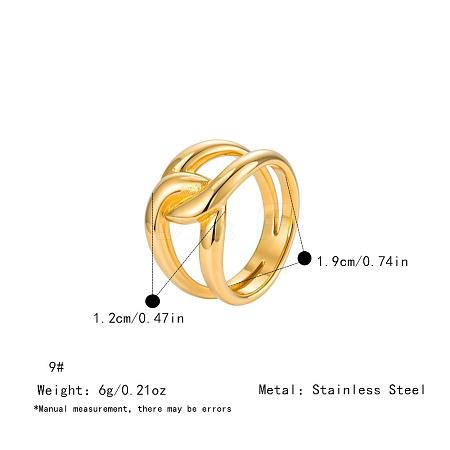 Irregular 304 Stainless Steel Finger Rings for Women SA8524-28-1