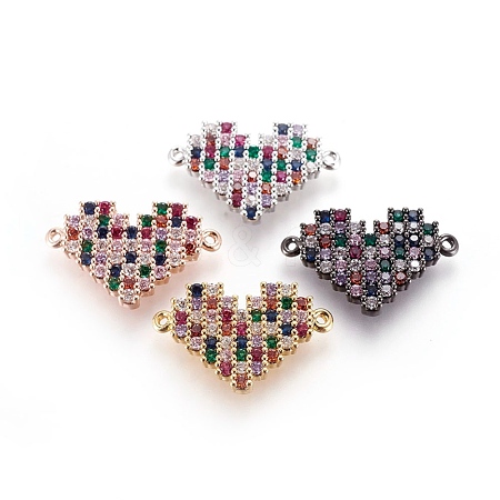 Brass Micro Pave Cubic Zirconia Links ZIRC-F101-02-1