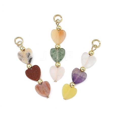 Natural & Synthetic Mixed Gemstone Pendants PALLOY-JF05724-01-1