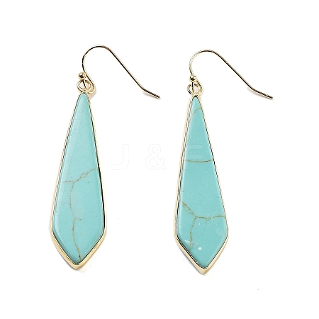 Synthetic Turquoise Dangle Earrings EJEW-P145-03G-1