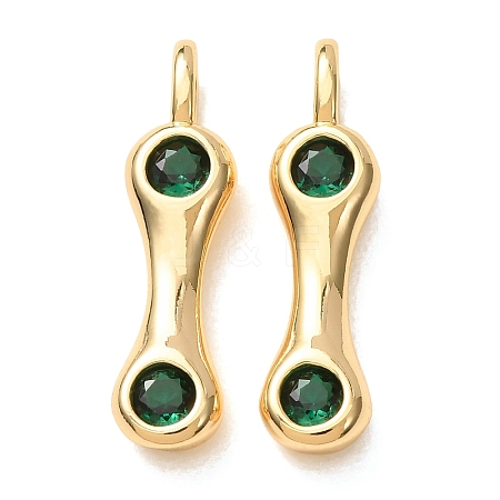 Brass Micro Pave Green Cubic Zirconia Pendants CU-K002-16G-1