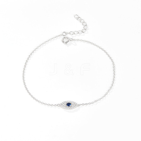 Anti-Tarnish S925 Sterling Silver Evil Eye Link Bracelet AK1290-2-1