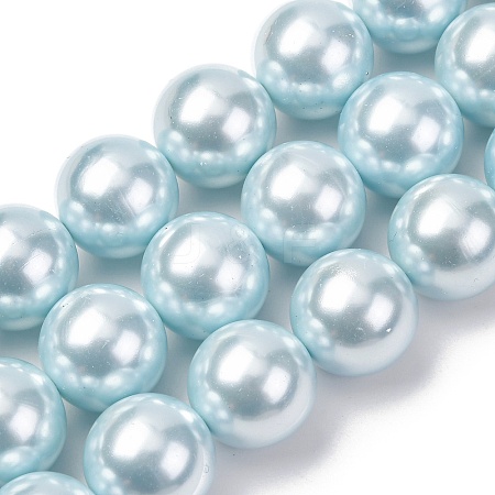Electroplated Shell Pearl Beads Strands BSHE-G041-16mm-03-1