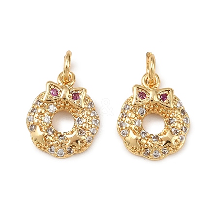 Christmas Brass Micro Pave Cubic Zirconia Charms LS-KK-L255-18G-03-1