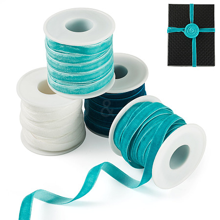 40 Yards 4 Colors Single Face Velvet Ribbon SRIB-TA0001-33B-1