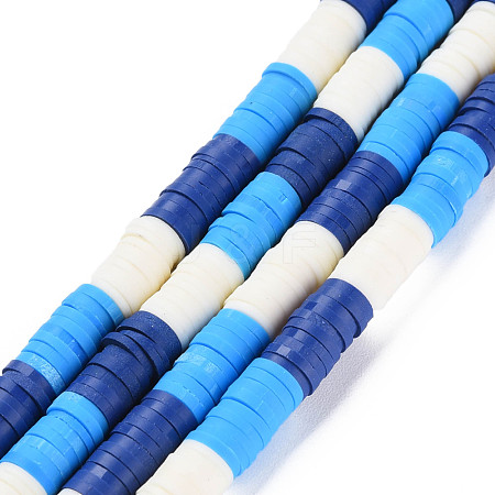 Fixed 3 Color Handmade Polymer Clay Bead Strands CLAY-S096-029H-1