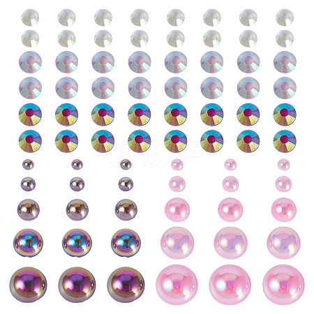 Half Round ABS Plastic Cabochons FIND-TAC0038-08D-1