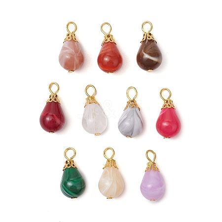 Imitation Gemstone Acrylic Pendants PALLOY-JF03329-01-1