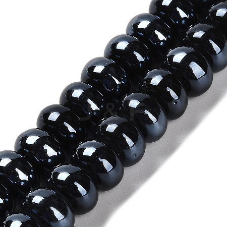 Glazed Porcelain Rondelle Beads PORC-Q001-01H-1