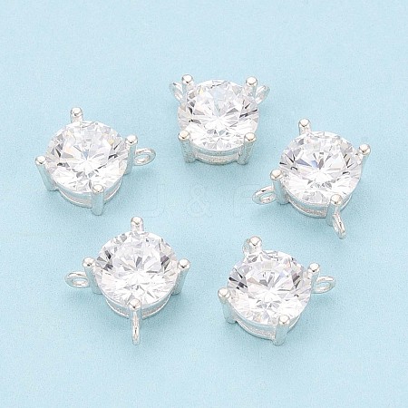 925 Sterling Silver Micro Pave Clear Cubic Zirconia Charms STER-N017-17B-S-1