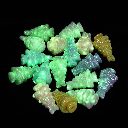 UV Plating Opaque Luminous Acrylic Beads MACR-D083-08-1
