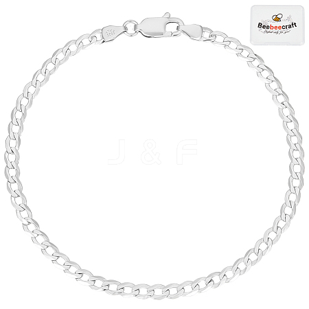 1Pc 925 Sterling Silver Curb Chain Bracelets BJEW-BBC0001-06C-1