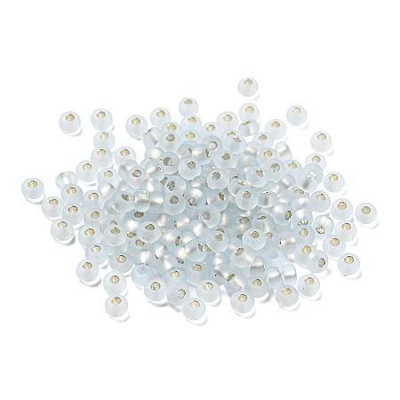 Frosted Silver Lined Glass Seed Beads GLAA-Q096-02B-1