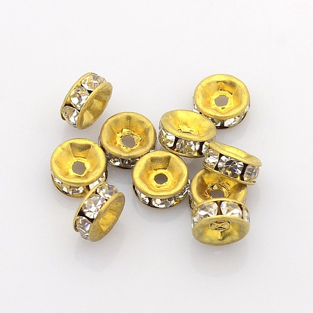 Brass Rhinestone Spacer Beads RB-A014-Z5mm-01C-1