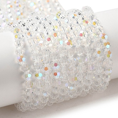 Electroplate Transparent Glass Beads Strands LS-EGLA-A035-T4mm-L19-1