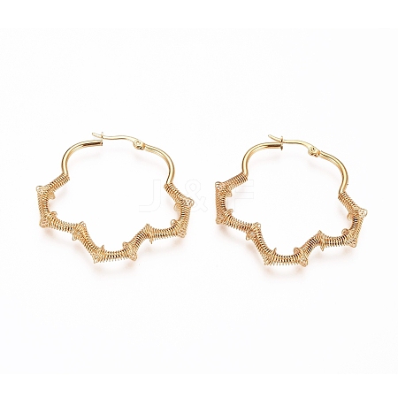 Long-Lasting Plated 304 Stainless Steel Wire Wrapped Hoop Earrings EJEW-D250-03A-G-1