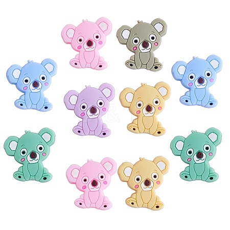 12Pcs 6 Styles Koala Silicone Beads JX661A-1