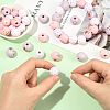 40Pcs 10 Colors Easter Theme Printed Wood Beads WOOD-FS0002-55B-5