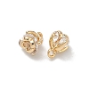 Brass Pave Cubic Zirconia Flower Charms KK-A286-21G-01-2