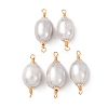 Natural Pearl Rice Connector Charms KK-Z152-01G-02-1
