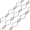 Handmade Brass Pave Clear Cubic Zirconia Rhombus Link Chains CHC-G027-01P-1