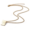 Stainless Steel Initial Letter Rectangle Pendant Necklace for Men Women NJEW-E090-01G-23-2