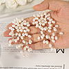 Flower Brass Plastic Pearl Tassel Clip-on Earrings FS-WG7092D-01-5