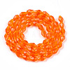 Dark Orange Faceted Glass Teardrop Beads Strands X-GLAA-R024-6x4mm-18-2