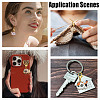 14Pcs 7 Styles Cat Alloy Enamel Pendant Locking Stitch Markers HJEW-HY00107-5
