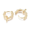 Brass Huggie Hoop Earrings EJEW-L231-25G-2