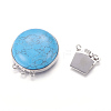 Synthetic Turquoise Box Clasps G-L473-G06-3