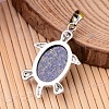 Tortoise Platinum Tone Brass Lapis Lazuli Pendants G-F265-01F-2