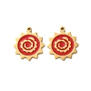 Ion Plating(IP) 304 Stainless Steel Red Enamel Pendants STAS-M102-66G-1