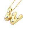 Brass & Plastic Pearl Letter Pandent Box Chain Necklaces for Women NJEW-U017-01G-23-2