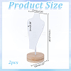 Bust Iron Jewelry Necklace Display Stands with Wooden Rond Base NDIS-WH0024-06A-2
