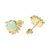 Natural Jade Stud Earrings EJEW-K288-01G-08-2